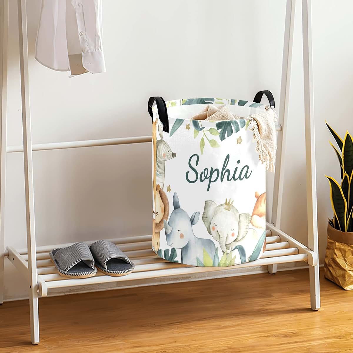 Attentive Arts Personalized Laundry Basket With Handles (photo 4)