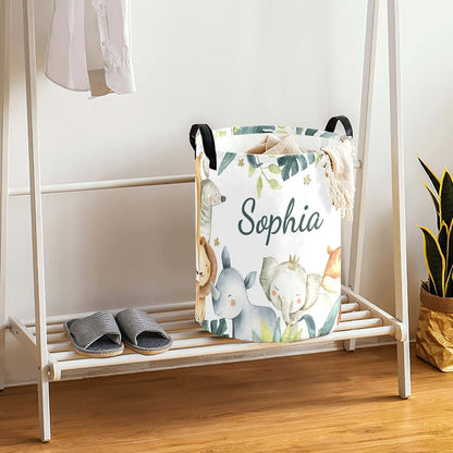 Attentive Arts Personalized Laundry Basket With Handles (photo 4)