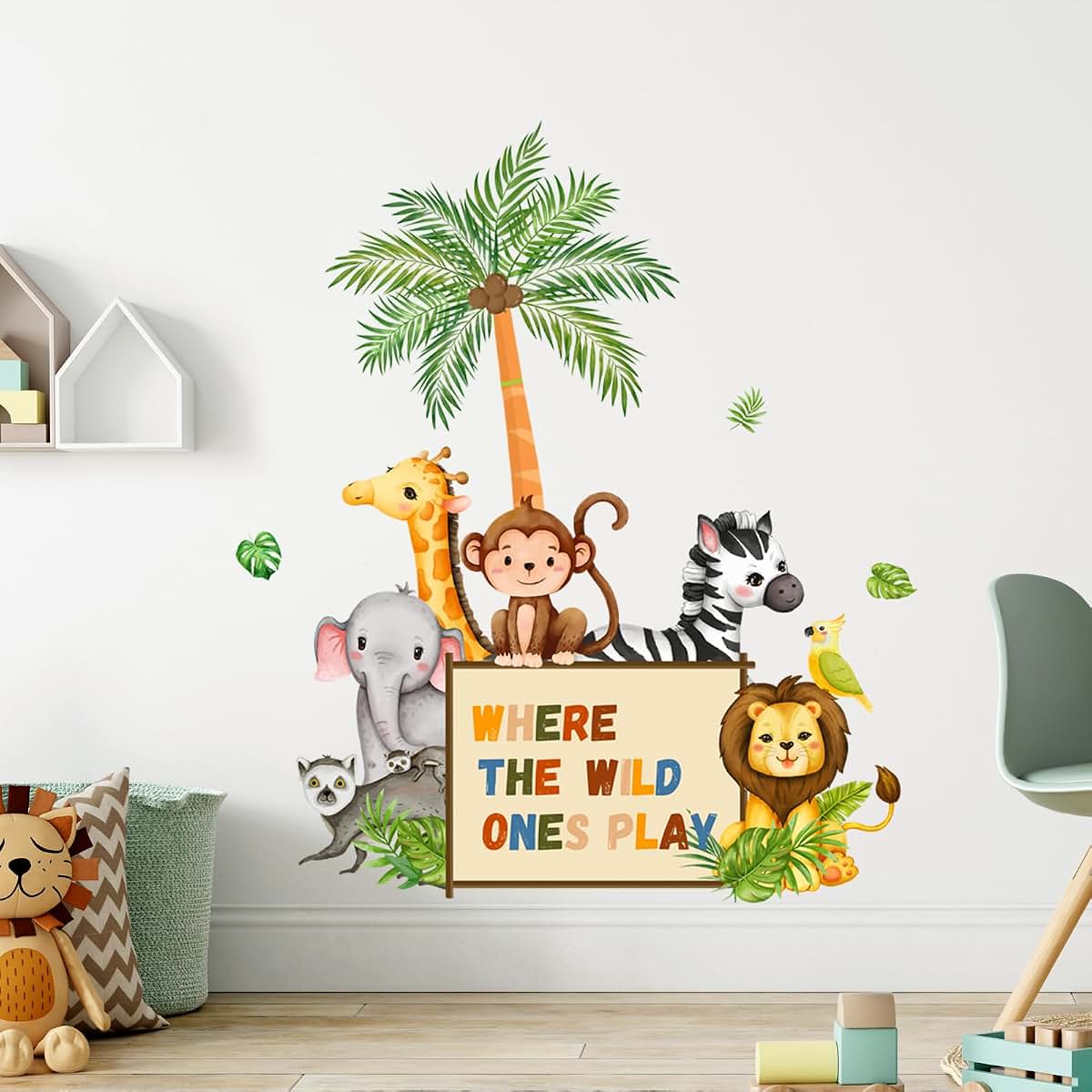 Supzone Jungle Animals Wall Decals