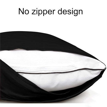 organictune Silk Satin Toddler Pillowcases 2-Pack Black