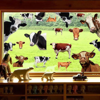 Runtoo Funny Cow Wall Decal Peek Animal Sticker Nursery Decor