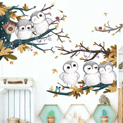 Sacinora Cute Little Owls Vinyl Wall Stickers for Kids Nursery Decor