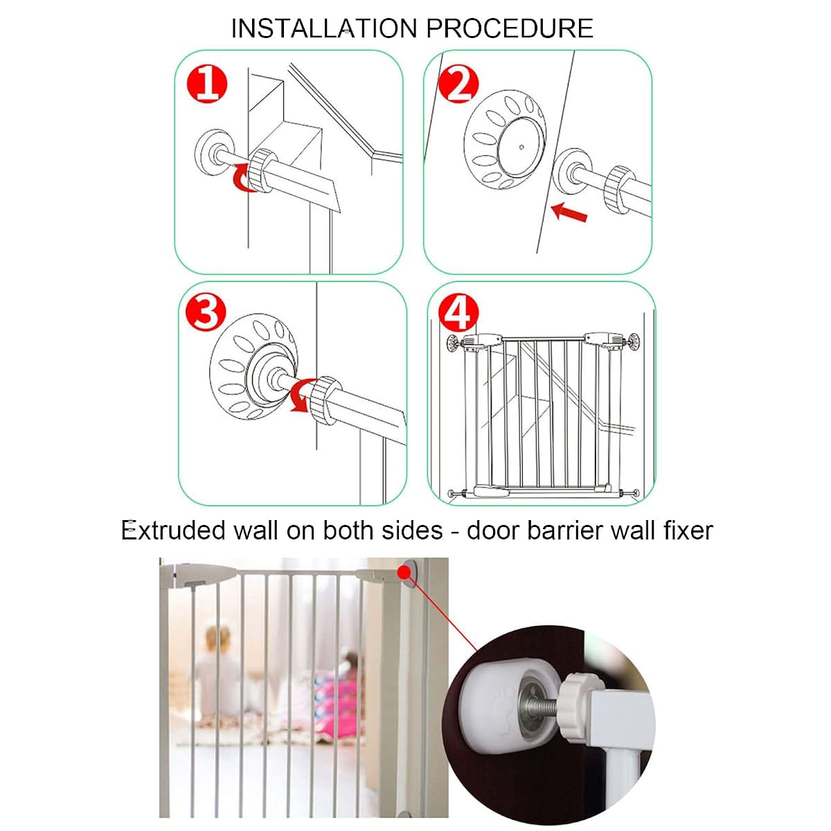 KMGDM Pack of 4Pcs Baby Gate Wall Protectors Infant Fence Guard (photo 3)