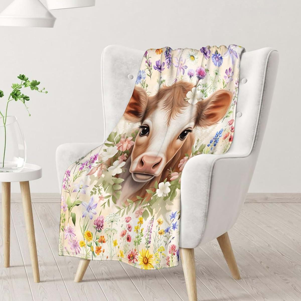 MEETUHONEY Cow Blanket - Kids Blankets Gifts for Girls - 30" x 40" Cute Cow Print Throws for Crib, Nap (photo 2)