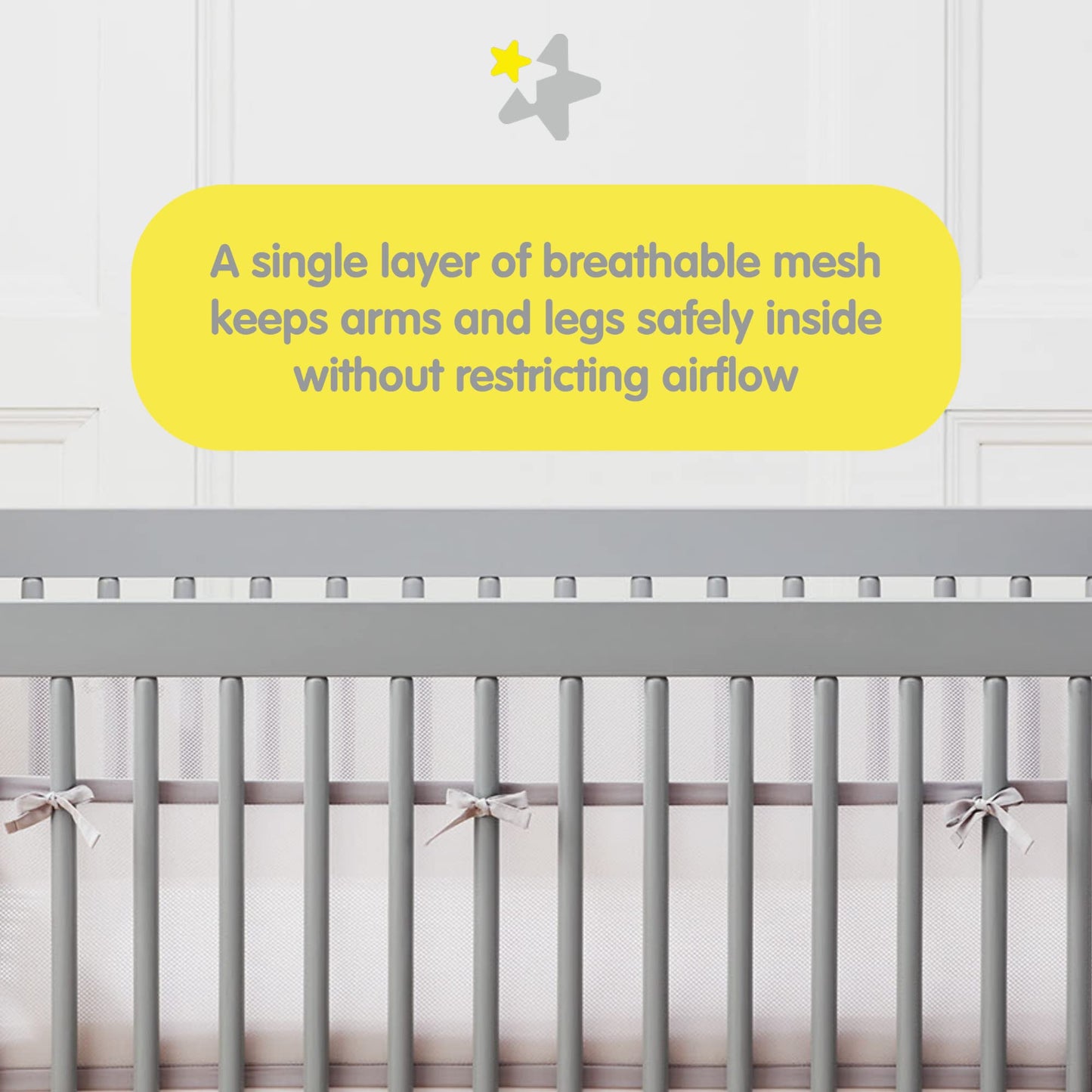 BreathableBaby Mesh Liner for Full-Size Cribs - Safari Fun Too