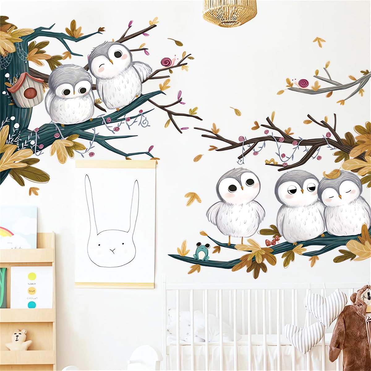 Sacinora Cute Little Owls Vinyl Wall Stickers for Kids Nursery Decor