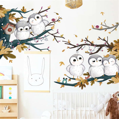 Sacinora Cute Little Owls Vinyl Wall Stickers for Kids Nursery Decor