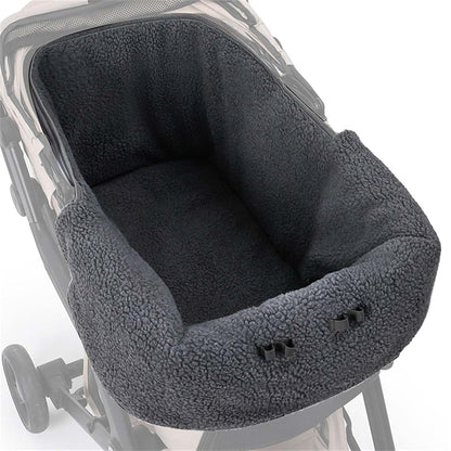FACAILUO Machine Washable Pet Strollers Winter Cover Soft Fleece Interior Windproof Furry Design Cold Weather (photo 4)