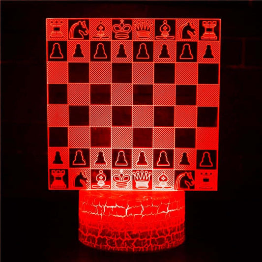 Jinnwell 3D Chess Night Light Lamp, 16 Color Changing Touch Control with USB Cable