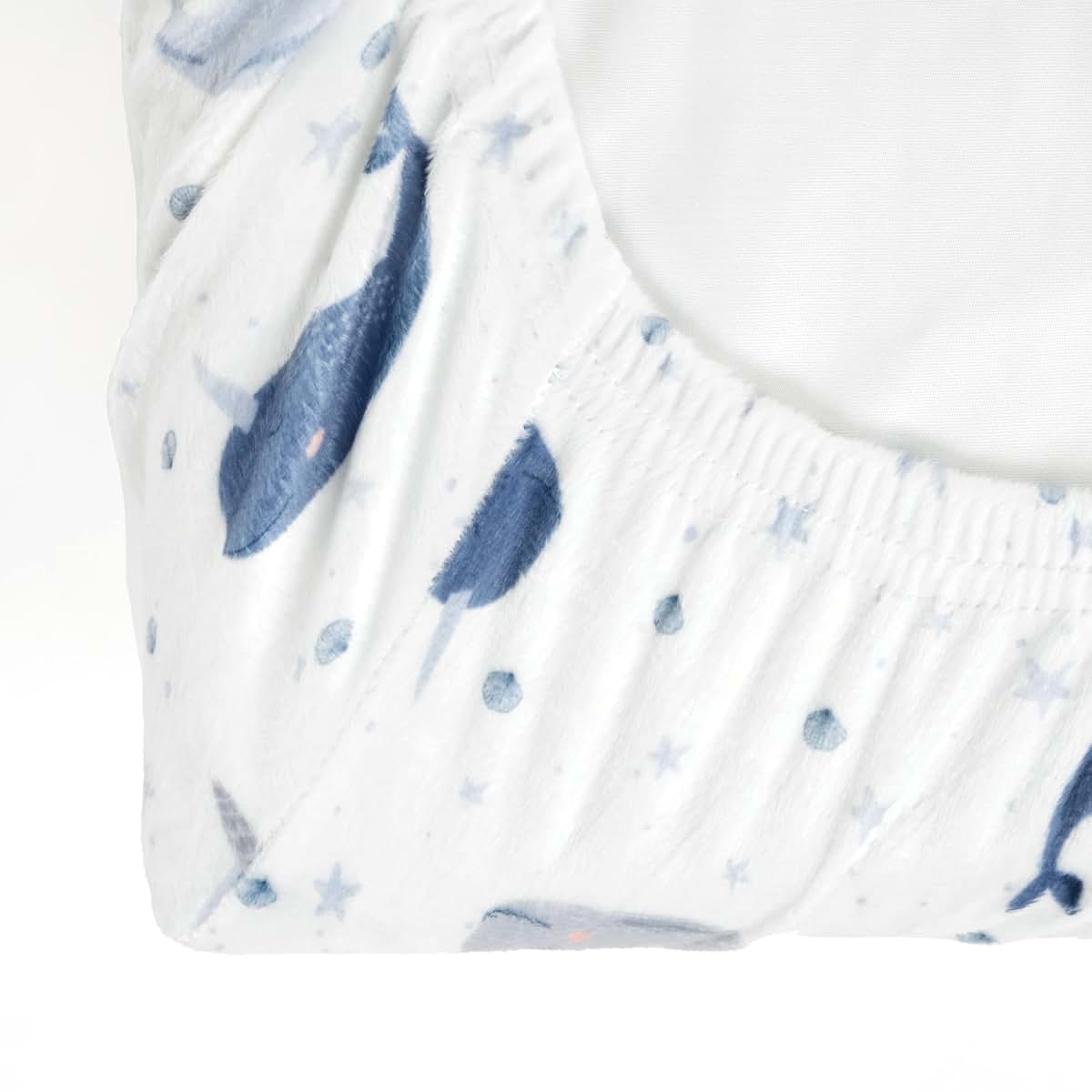Lush Decor Narwhal Starfish Soft & Plush Changing Pad Cover, 32" x 16" x 5", Blue & Gray (photo 4)