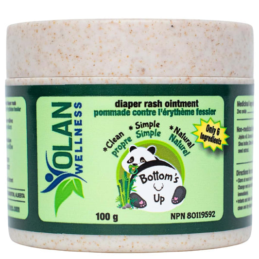 Bottoms Up Diaper Rash Ointment by Olan Wellness – Thick Zinc Oxide Barrier Cream, Melts on Contact, Helps Soothe &