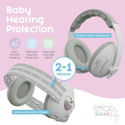 BabyOneStop 2-In-1 Baby Ear Muffs Noise Protection With 2 Headbands