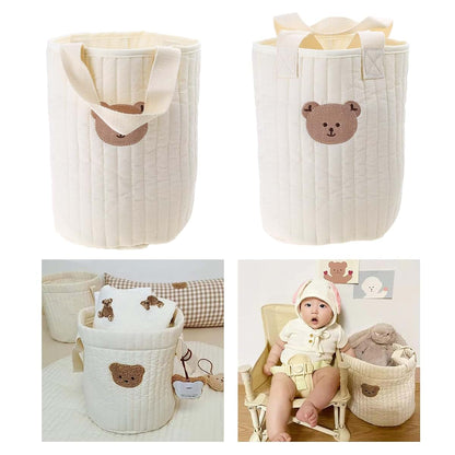 Loxgo Bear Storage Bucket Cotton Nursery Organization Bin (photo 2)