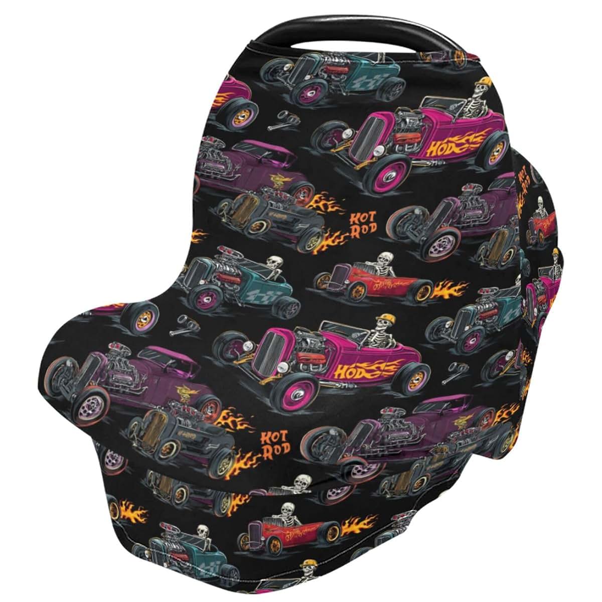 Lancerry Baby Car Seat Cover, Checkered Flag Stretchy Nursing Cover