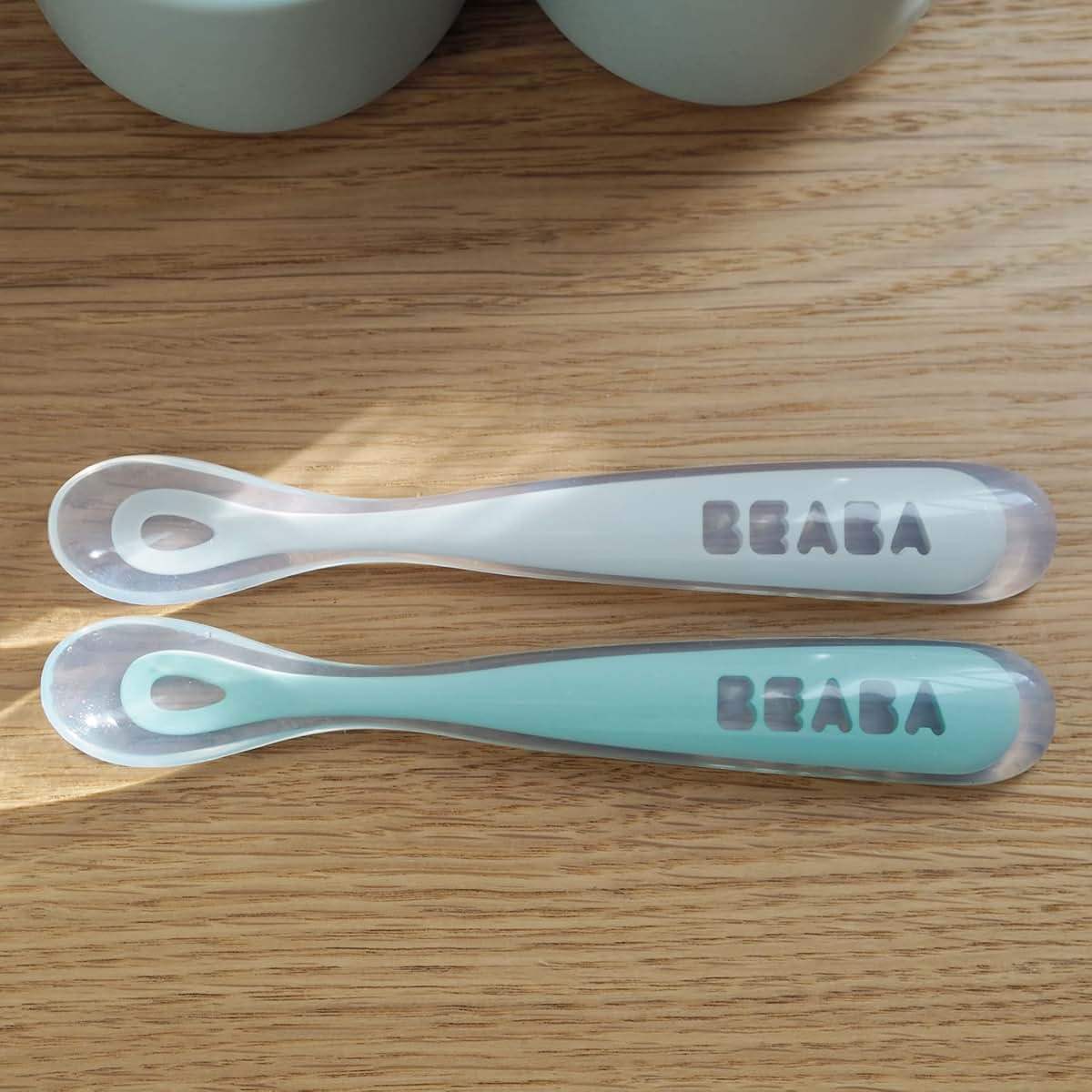 Béaba BEABA Baby's First Foods Spoon Set with Travel Case, Original Soft Silicone Baby Spoons, Baby Essentials, Travel (photo 3)