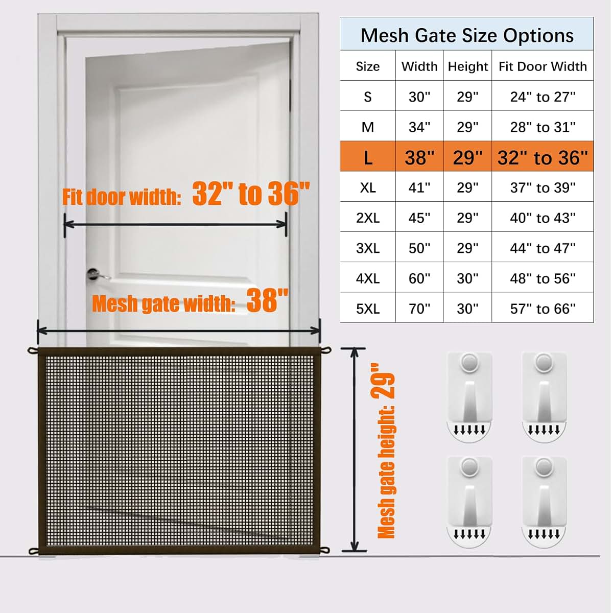 Cupount Baby and Dog Gate for Stairs, Indoor Mesh Pet Gate