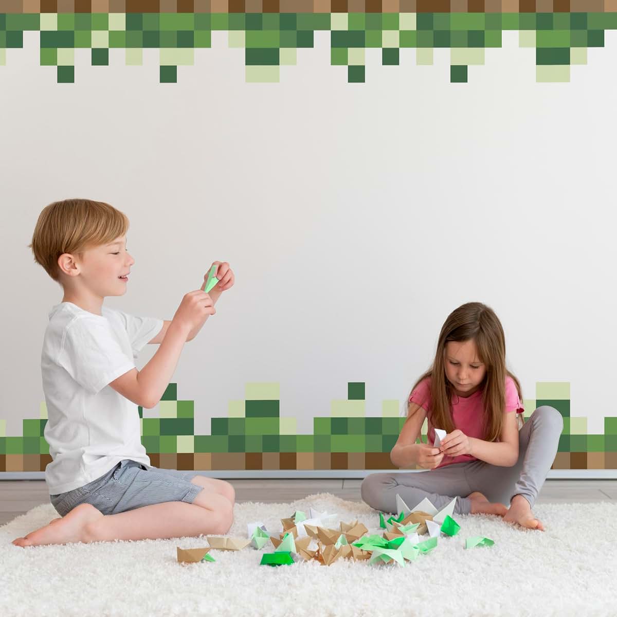 AdesiivoStudio Pixel Block Border Wall Decal for Kids Rooms (photo 4)