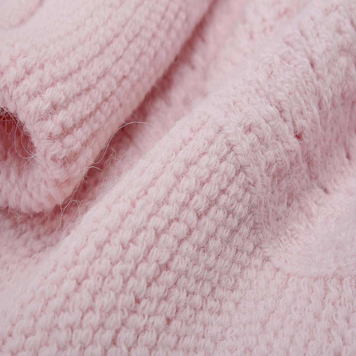 IDA Knitwear Cocoon Baby Blanket Soft Hattush Yarn Swaddle Sack Pink