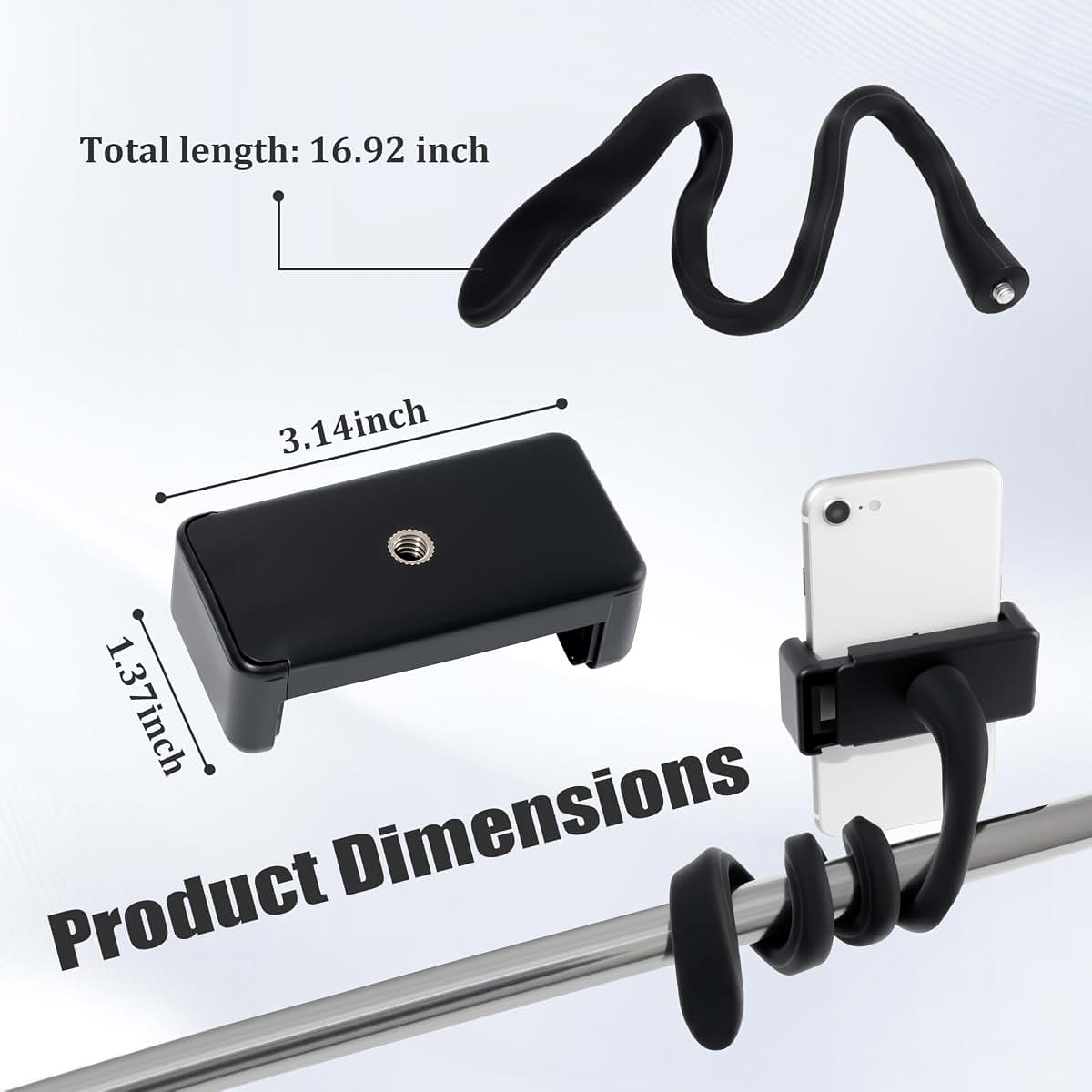 Empty Stroller Cell Phone Holder with Adjustable Grip for Buggies and Carts