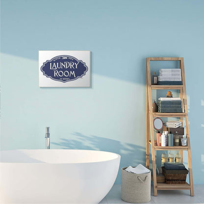Stupell Industries Vintage Laundry Room Sign Blue 13x19 Inch Mounted Plaque