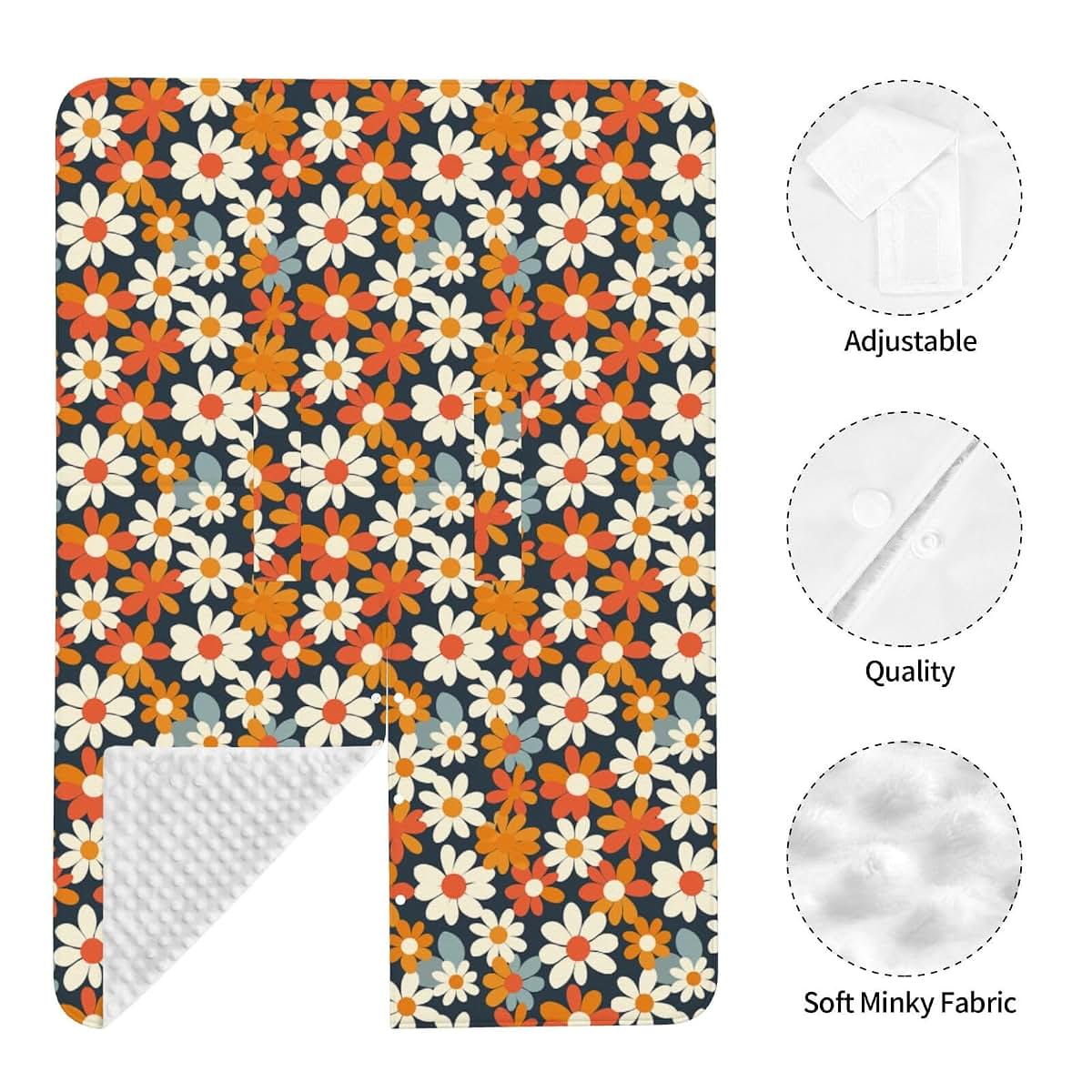 Muishi Retro Daisy Floral Baby Car Seat Canopy Nursing Cover