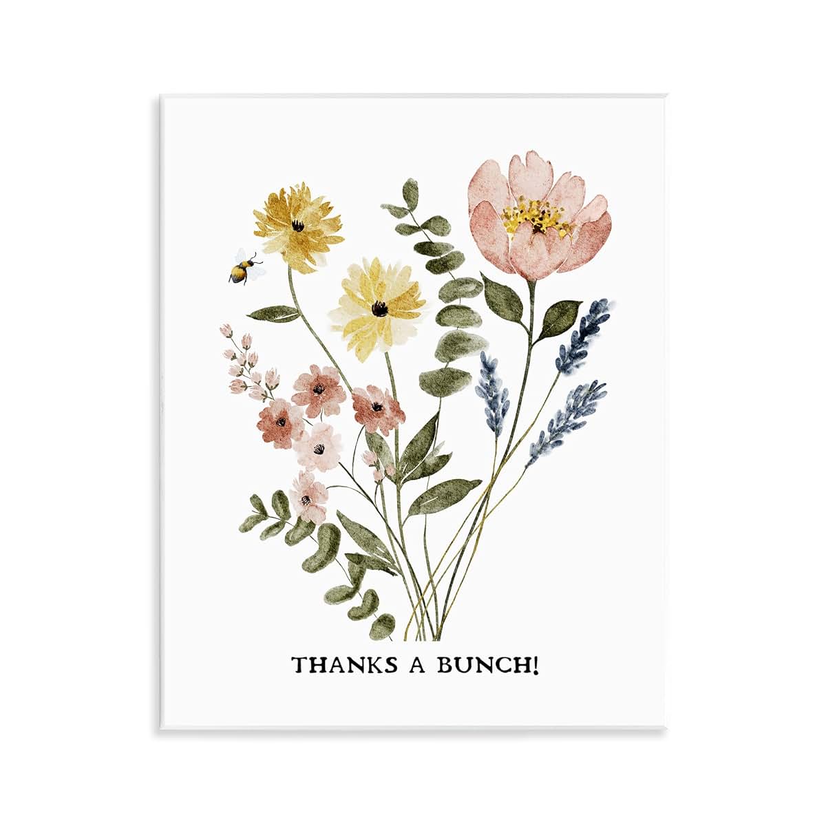 Floral Thanks A Bunch Botanical Mounted Wall Plaque Print | Stupell Industries