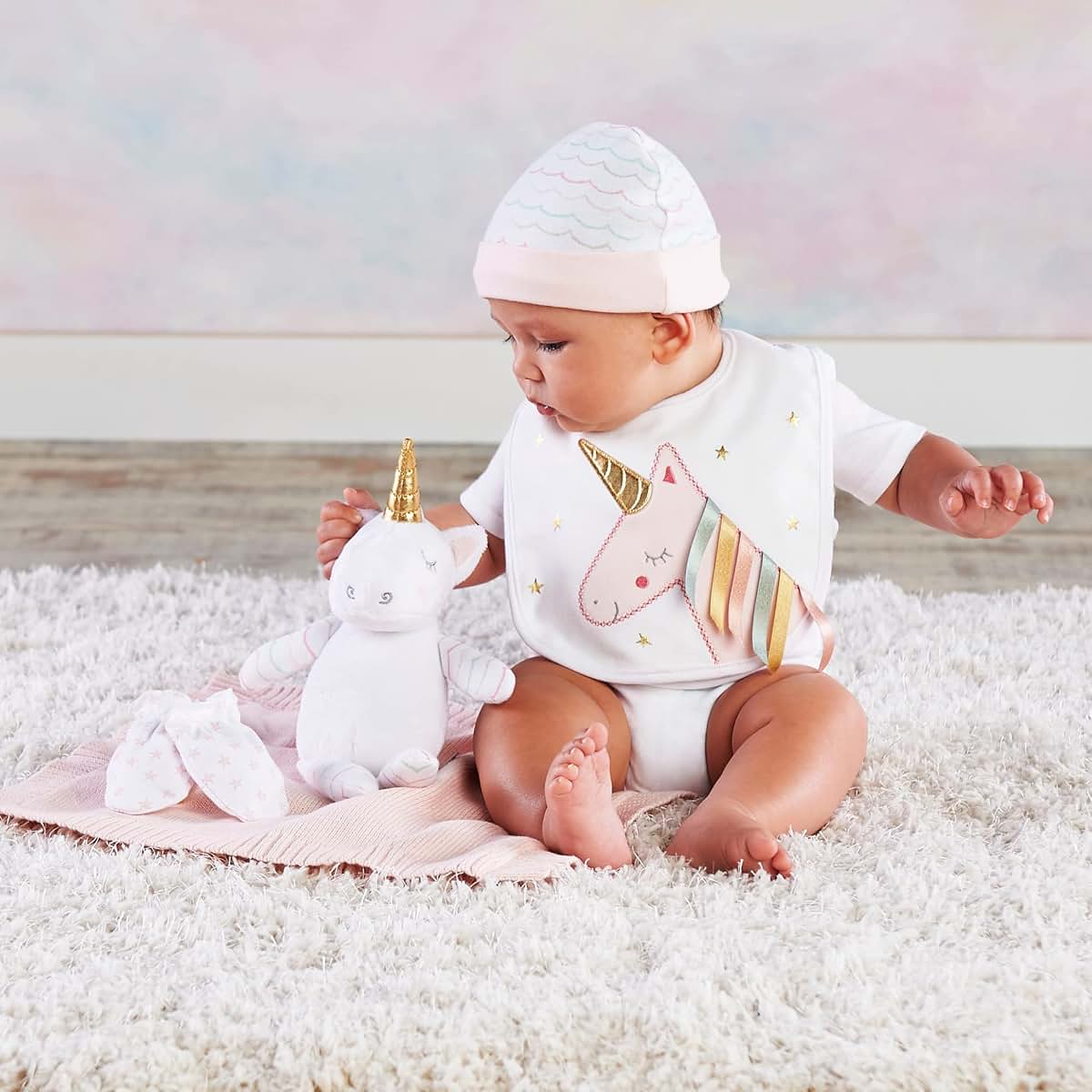 Baby Aspen Unicorn 5-Piece Welcome Gift Set for Newborns