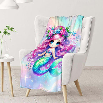 MEETUHONEY Toddler Blanket for Girls - 30 x 40 Inches Mermaid Blanket for Girls 4-6 - Kids Mermaid Gifts for Crib, Lap (photo 2)