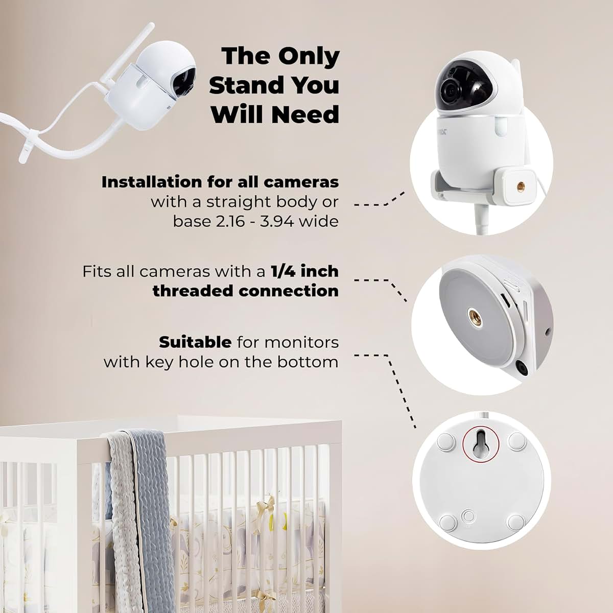 Goozie Baby Monitor Floor Stand With Universal Camera Adapters (photo 2)