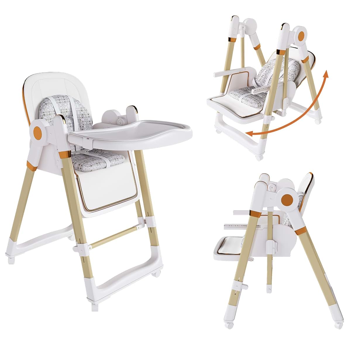 Runboll Convertible Foldable High Chair