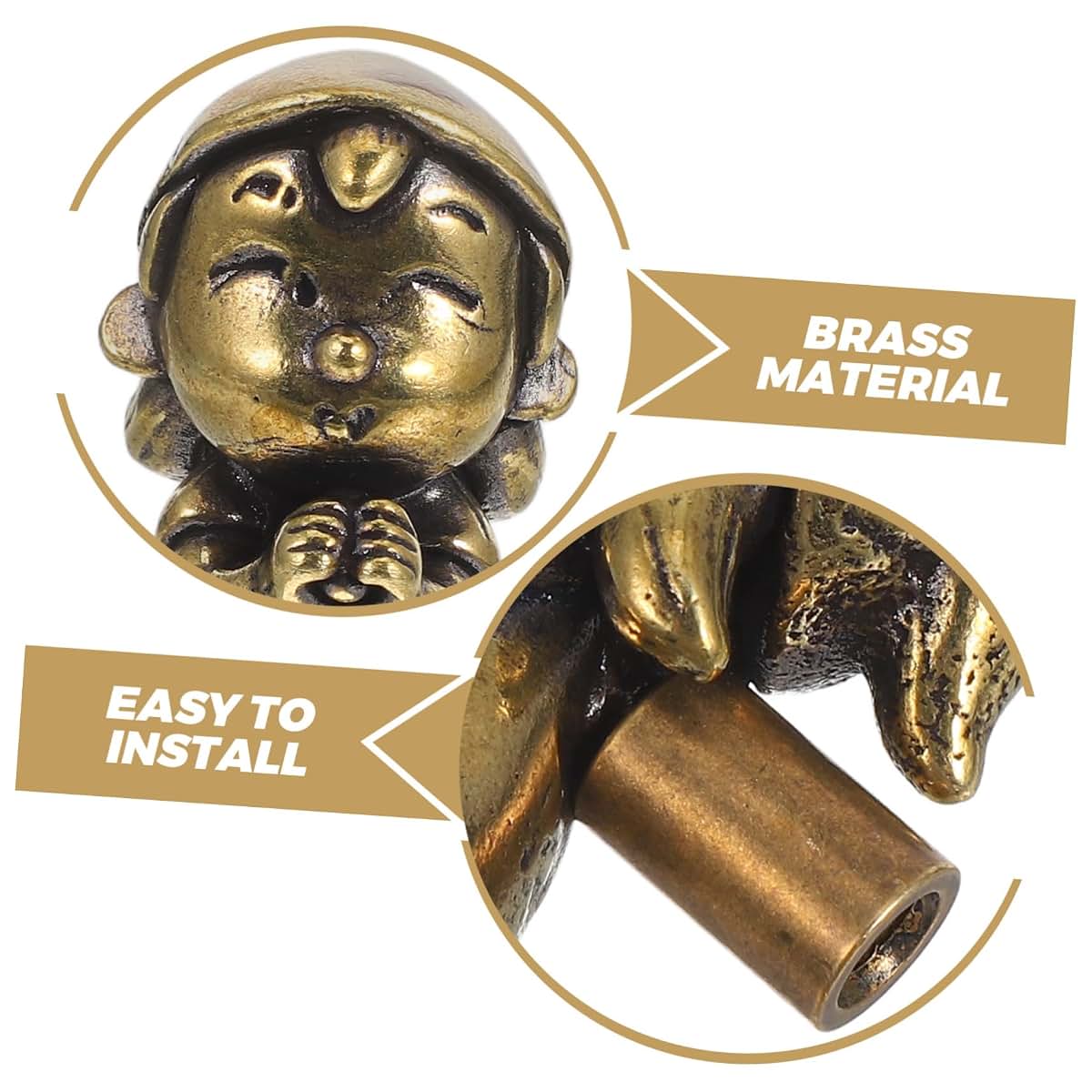 Jojofuny Praying Girl Brass Door Knob for Nursery and Child's Room Hardware