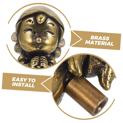 Jojofuny Praying Girl Brass Door Knob for Nursery and Child's Room Hardware