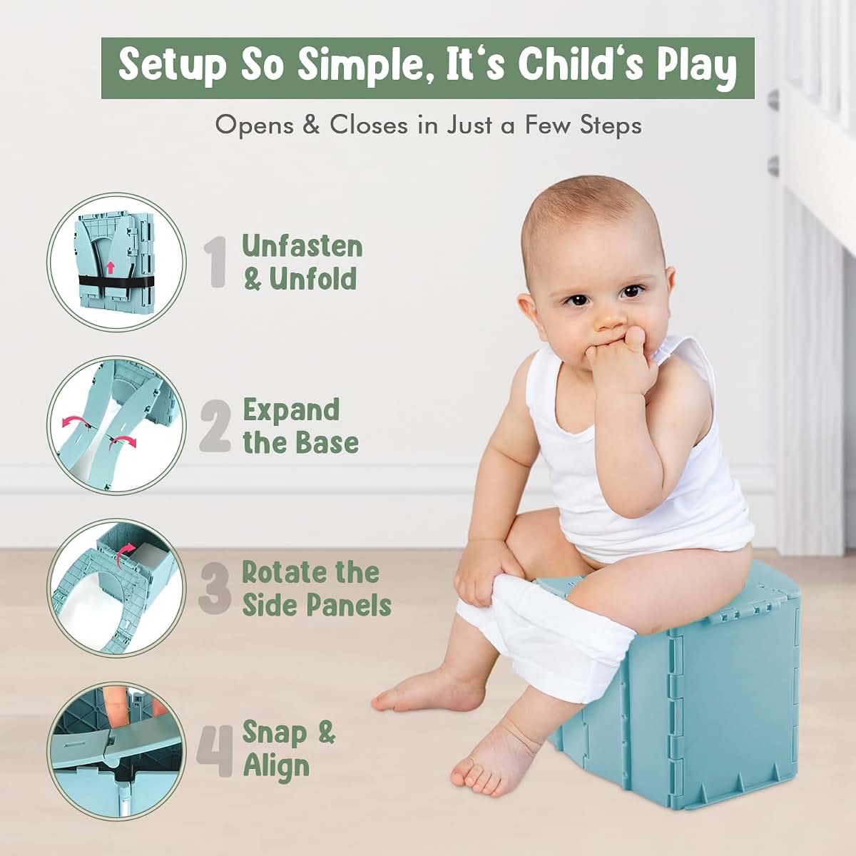 Teo Baby Products Portable Toddler Travel Potty in Sailboat Blue (photo 4)