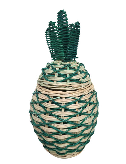 WorldBazzar Handmade Rattan Weave PINEAPPLE FRUIT WELCOME Gift Kids Room Nest Basket Wicker Bin Storage Boho Nursery