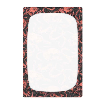Umiriko Red Skull Octopus Fitted Crib Sheet 52x28x9in