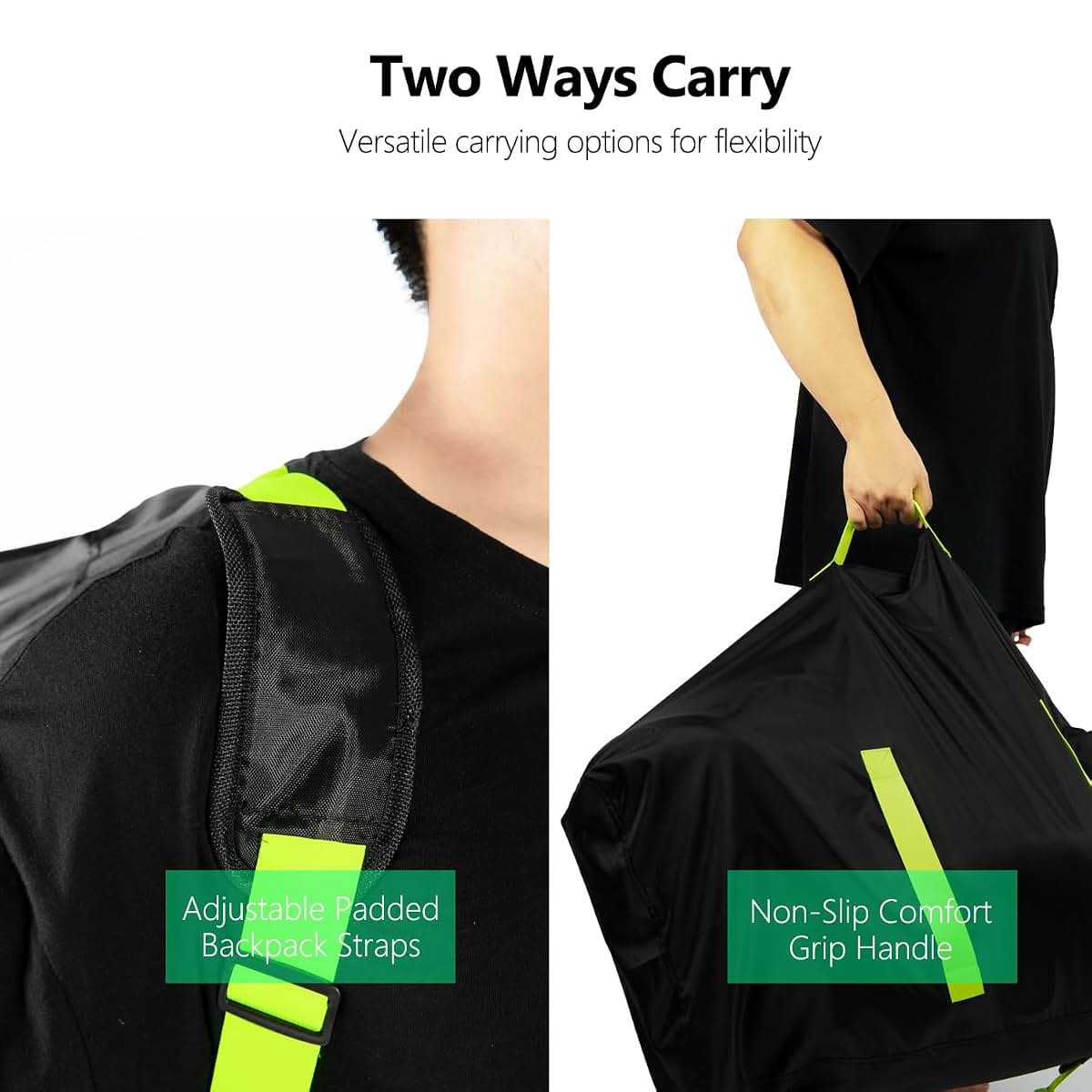 Elaia Large Waterproof Car Seat Travel Bag for Airplane with Green Straps