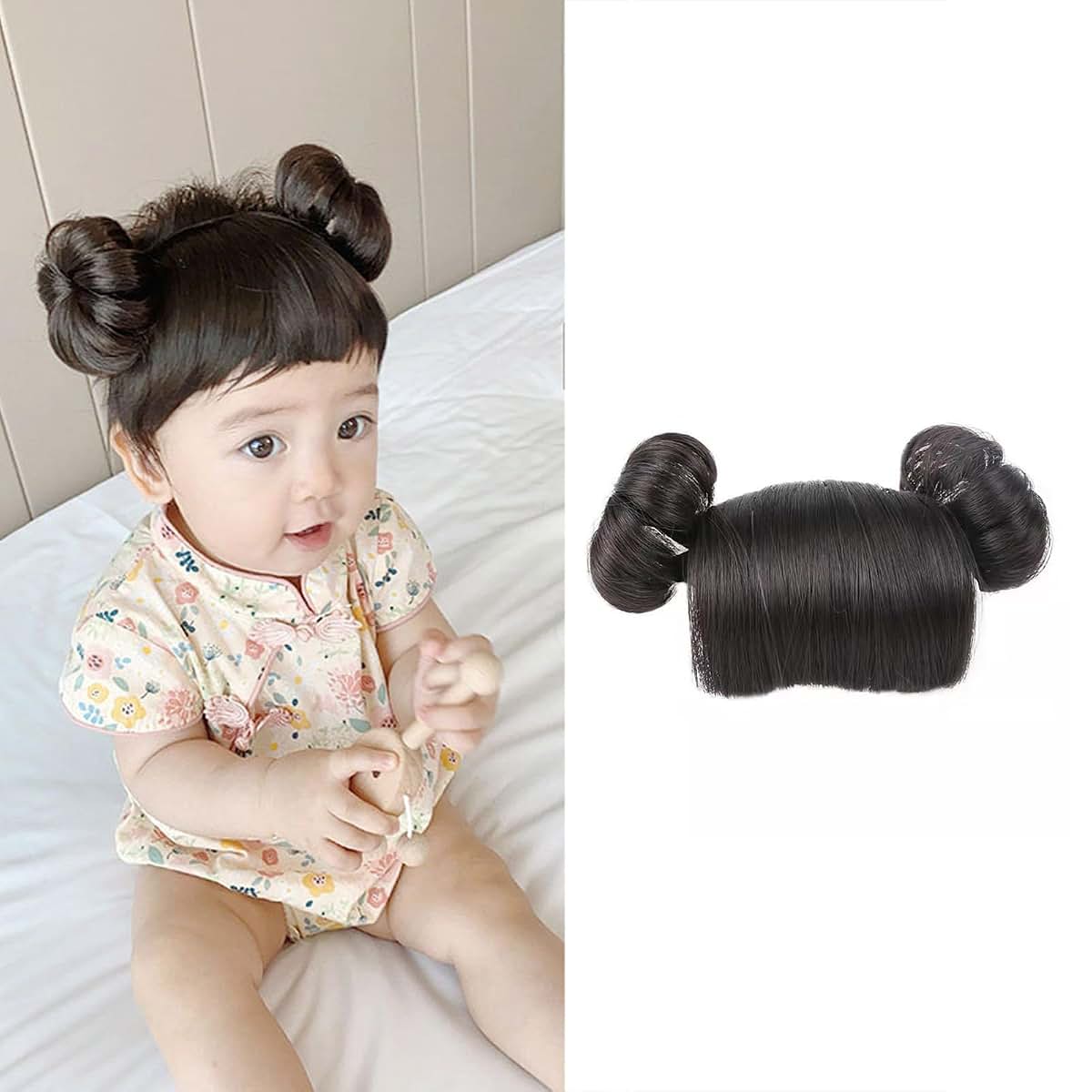 REElua Bun Headband for Infants: Black Hairpiece Accessory
