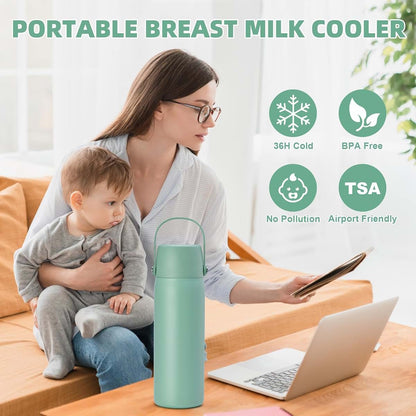 Momify 36-Hour Portable Breastmilk Storage Bottle, 20oz Vacuum Insulated Stainless Steel Breast Milk Cooler Bottle, TSA (photo 2)
