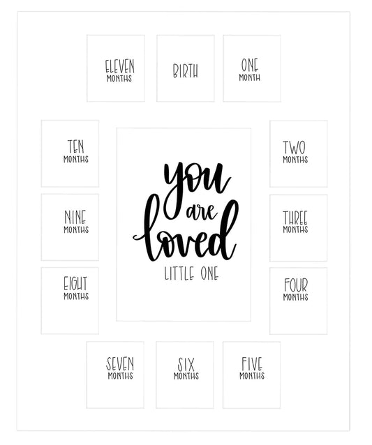 all things for mom First Year Picture Mat with verse “You Are Loved Little One” on a White Mat (11” x 14”) - Mat only