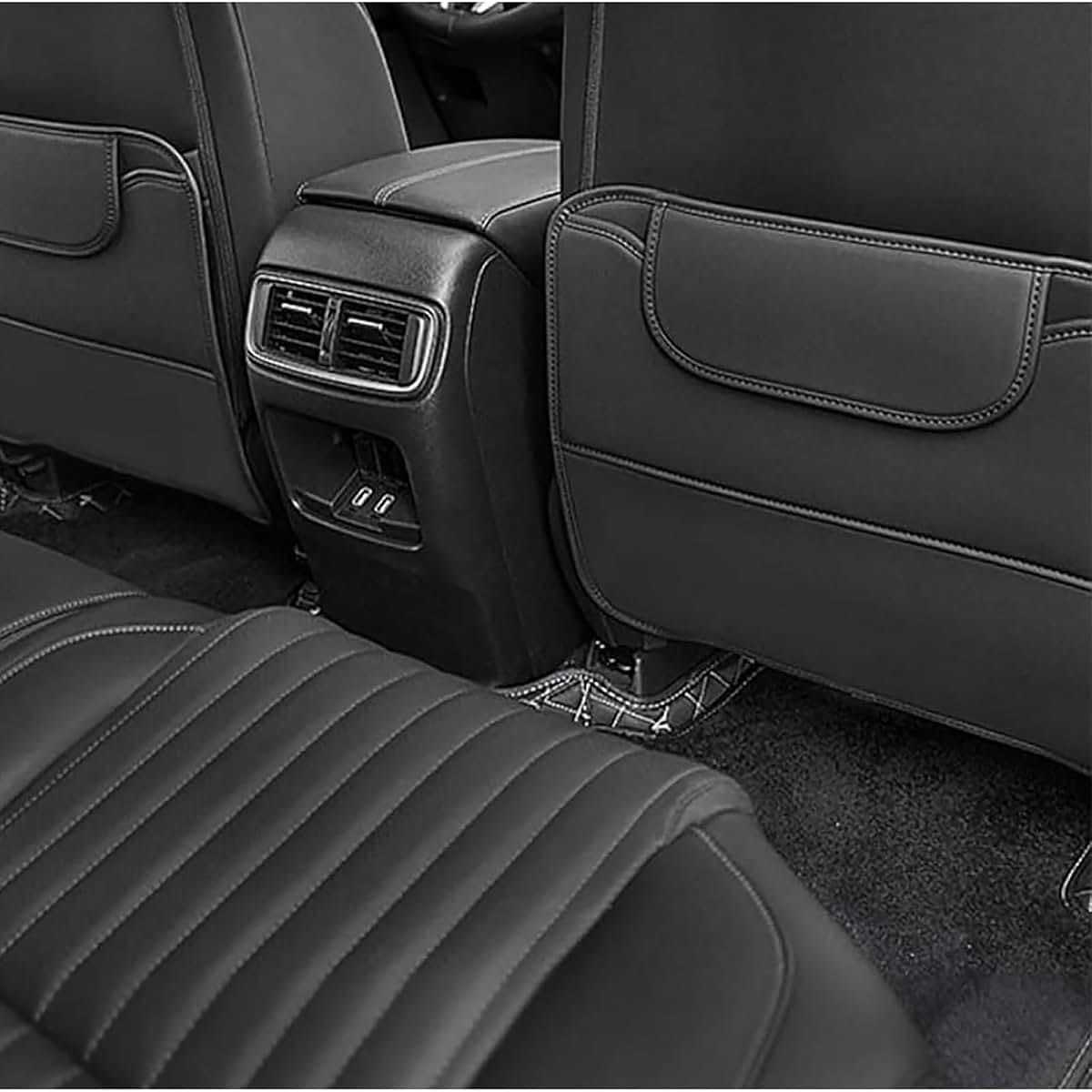 Wonzthwd Car Seat Kick Mat For Ford Mustang Mach-E, 2 Pack Black