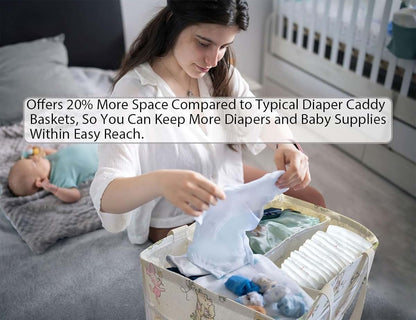 Extra Large Diaper Caddy Organizer Basket for Nursery Essentials