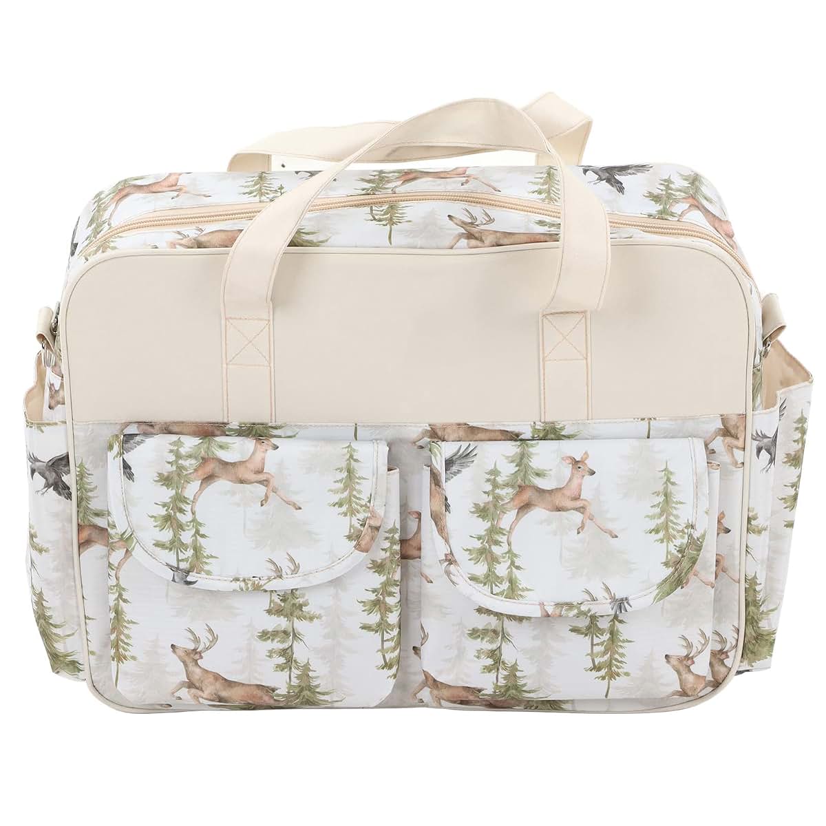 BAOK Nappy Changing Bags, Bump Diaper Bag Backpack for Mom and Dad (Forest Elk)