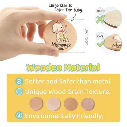 Parent Decision Coin Set | Natural Wood Gift for New Mom and Dad