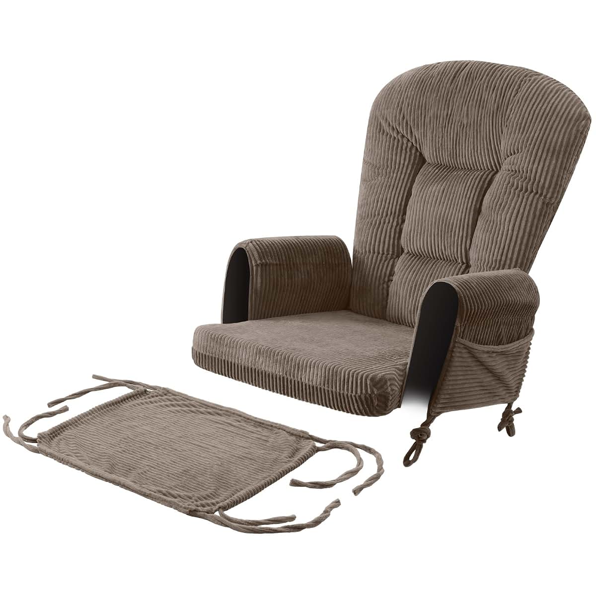 Boshen 5PCS Glider Rocker Replacement Cushions with Storage Side Pockets, Coffee