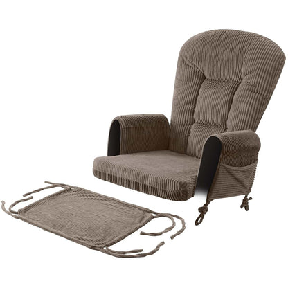 Boshen 5PCS Glider Rocker Replacement Cushions with Storage Side Pockets, Coffee