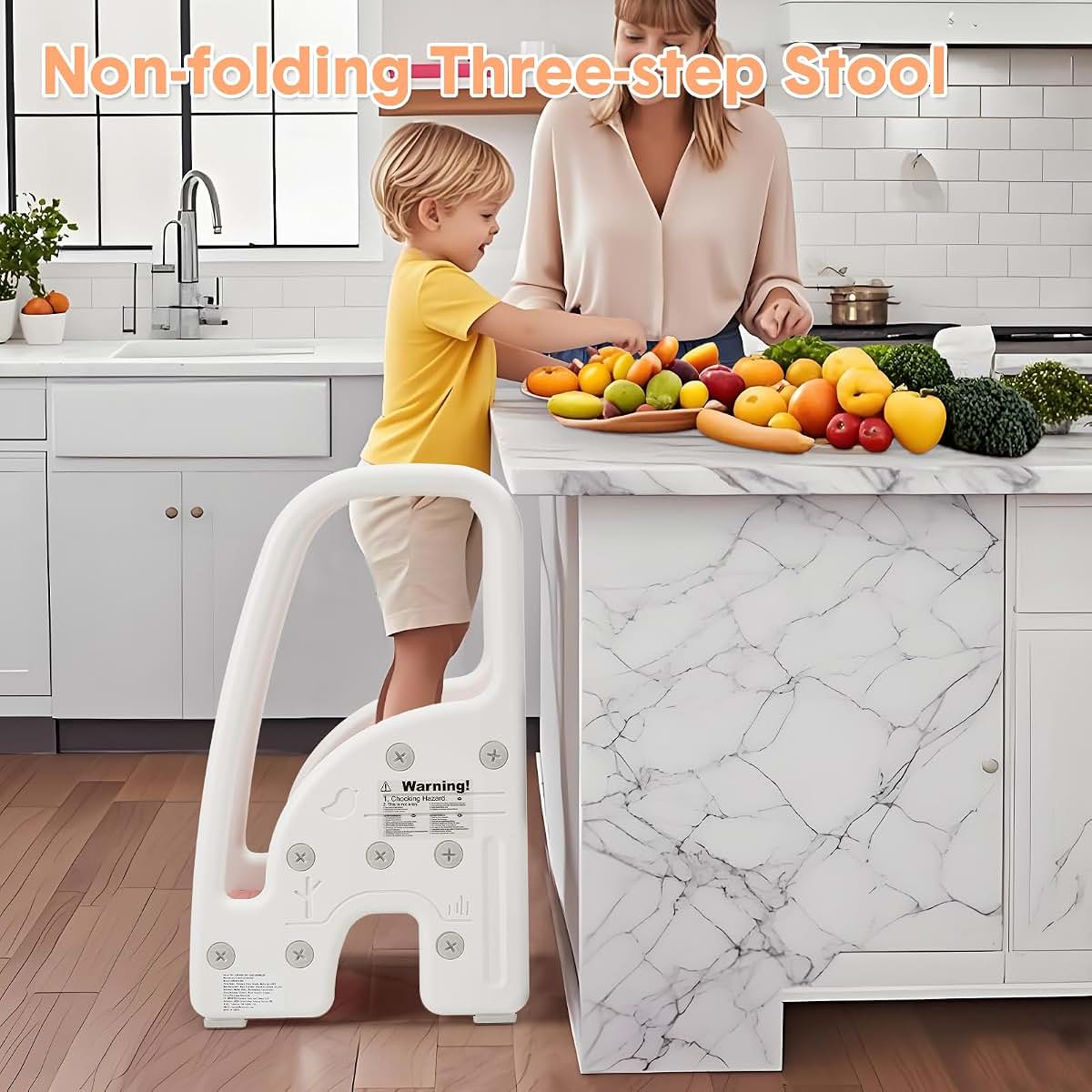 Idealhouse Toddler 3 Step Stool With Side Handles In Pink (photo 3)