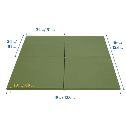 ECR4Kids SoftZone Play Patch Activity Mat Squares, Modular Playmat, Hunter Green, 4-Pack