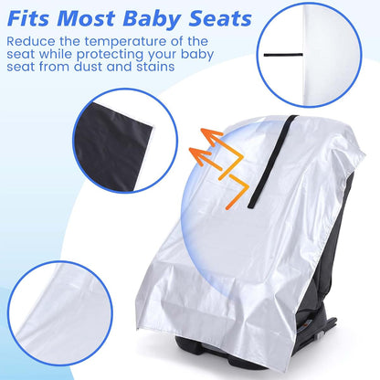 ElaraBerry Car Seat Sun Shade Cover, Reflective Heat Protector (photo 3)