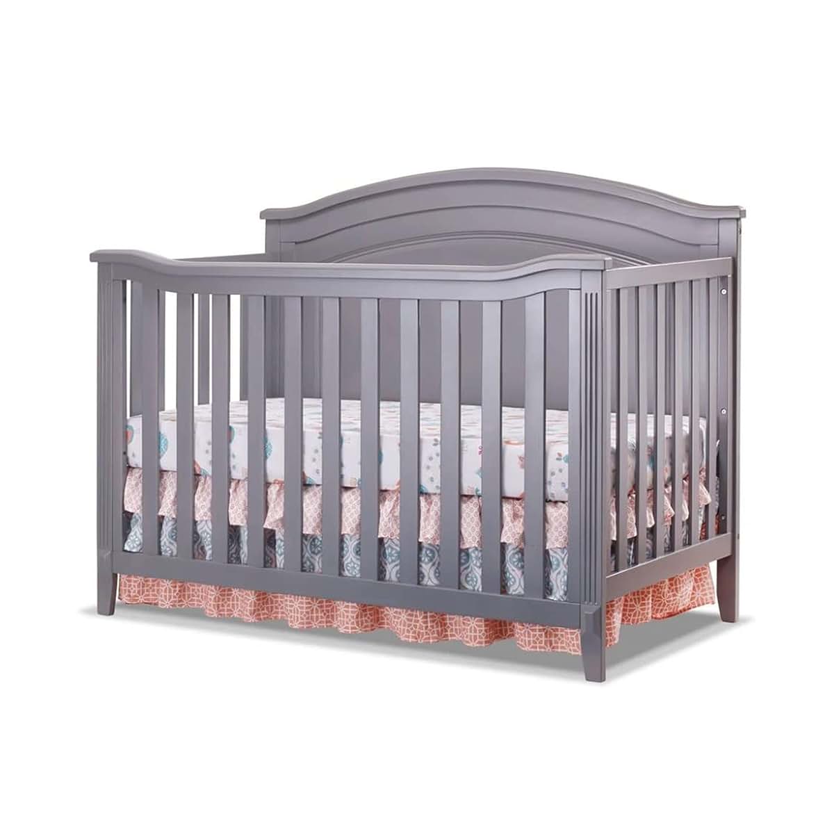 Sorelle Berkley Round Top 4-in-1 Convertible Crib in Grey