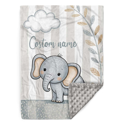 Kryvoxc Personalized Baby Blankets with Name, Whale Double Layer Receiving Swaddle Blanket with Dotted Backing, Soft